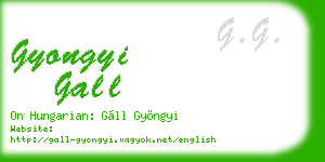 gyongyi gall business card